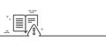 Instruction manual line icon. Warning book sign. Minimal line pattern banner. Vector