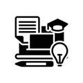 Black solid icon for Instructional, informational and website