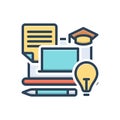 Color illustration icon for Instructional, informational and education