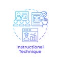 Instructional technique blue gradient concept icon