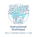 Instructional technique soft blue concept icon