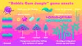 Instructions for the game Bubble Gum Jungle. Kit game assets Royalty Free Stock Photo