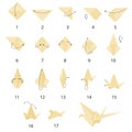 Instructions on how to make paper crane step by step. origami Royalty Free Stock Photo