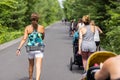 Instructor giving cardio lesson to mothers Royalty Free Stock Photo