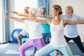 Instructor performing yoga with seniors Royalty Free Stock Photo