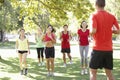 Instructor Running Fitness Boot Camp Royalty Free Stock Photo