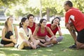 Instructor Running Fitness Boot Camp Royalty Free Stock Photo