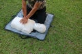 Instructor are training CPR and first aid for Rescue Royalty Free Stock Photo