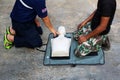 Instructor are training the Rescue and life guard for CPR Royalty Free Stock Photo