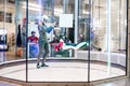 instructor training a sportsman paratrooper in aerodynamic aero tube to do some tricks, the concept of weightlessness and team