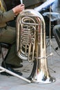 The instrument of the brass band tuba Royalty Free Stock Photo