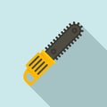 Instrument chainsaw icon, flat style Royalty Free Stock Photo