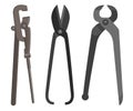 Instrument for difficult work spanner scissors pincers flat