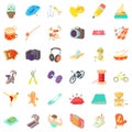 Instrument icons set, cartoon style Royalty Free Stock Photo