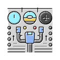 instrument panel aircraft color icon vector illustration