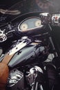 Instrument panel is classic motorcycle