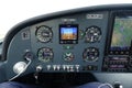 Instrument panel of ultralight aircraft in flight Royalty Free Stock Photo