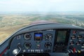 Instrument panel of ultralight aircraft in flight Royalty Free Stock Photo