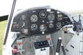 Instrument panel of vintage aircraft Royalty Free Stock Photo