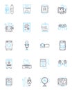 Instrument solutions linear icons set. Calibration, Metrology, Accuracy, Sensitivity, Precision, Traceability