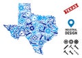 Service Texas Map Mosaic