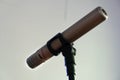 An instrumental microphone in a recording studio. Recording the sound of a concert, instruments or voice Royalty Free Stock Photo