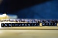 INSTRUMENTAL MUSIC concept wooden blocks on the table Royalty Free Stock Photo