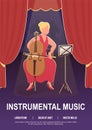 Instrumental music poster flat vector template Royalty Free Stock Photo