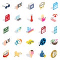 Instrumentalist icons set, isometric style Royalty Free Stock Photo