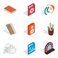 Instrumentalist icons set, isometric style