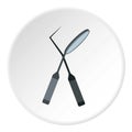 Instruments for dental treatment icon, flat style