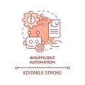 Insufficient automation red concept icon