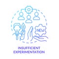 Insufficient experimentation blue gradient concept icon