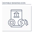 Insufficient funds line icon