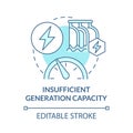 Insufficient generation capacity blue concept icon