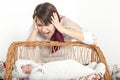 Insufficient Sleep Because Baby Crying Royalty Free Stock Photo