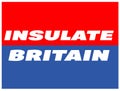 Insulate Britain vector illustration on a red and blue background