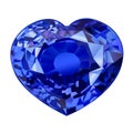 Insulated blue gem stone in shape of heart on white background