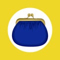 Insulated blue purse. the icon with the purse