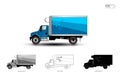 Insulated blue truck. Refrigerated truck