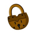 Insulated closed padlock flat icon on a background