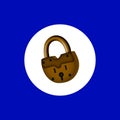 Insulated closed padlock flat icon