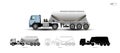 Insulated colored truck. Dry Bulk or Pneumatic Hopper Trailer.