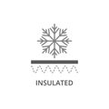 Insulated fabric material feature vector icon