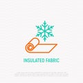 Insulated fabric thin line icon. Modern vector illustration.