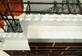 Insulated facade of modern building made of modern materials like styrofoam and armored concrete