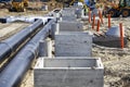 Insulated pipes for underground district heating and manholes construction
