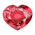 Insulated red gem stone in shape of heart on white background Royalty Free Stock Photo