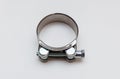 Insulated steel clamp on white background