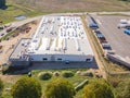 The Insulation is installed on the roof of a newly built factory building Royalty Free Stock Photo